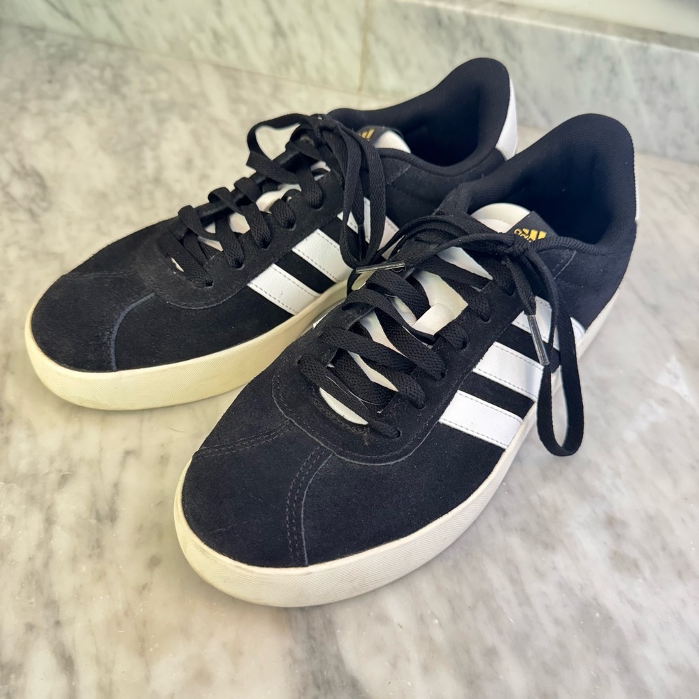 Adidas Black and White Athletic Shoes